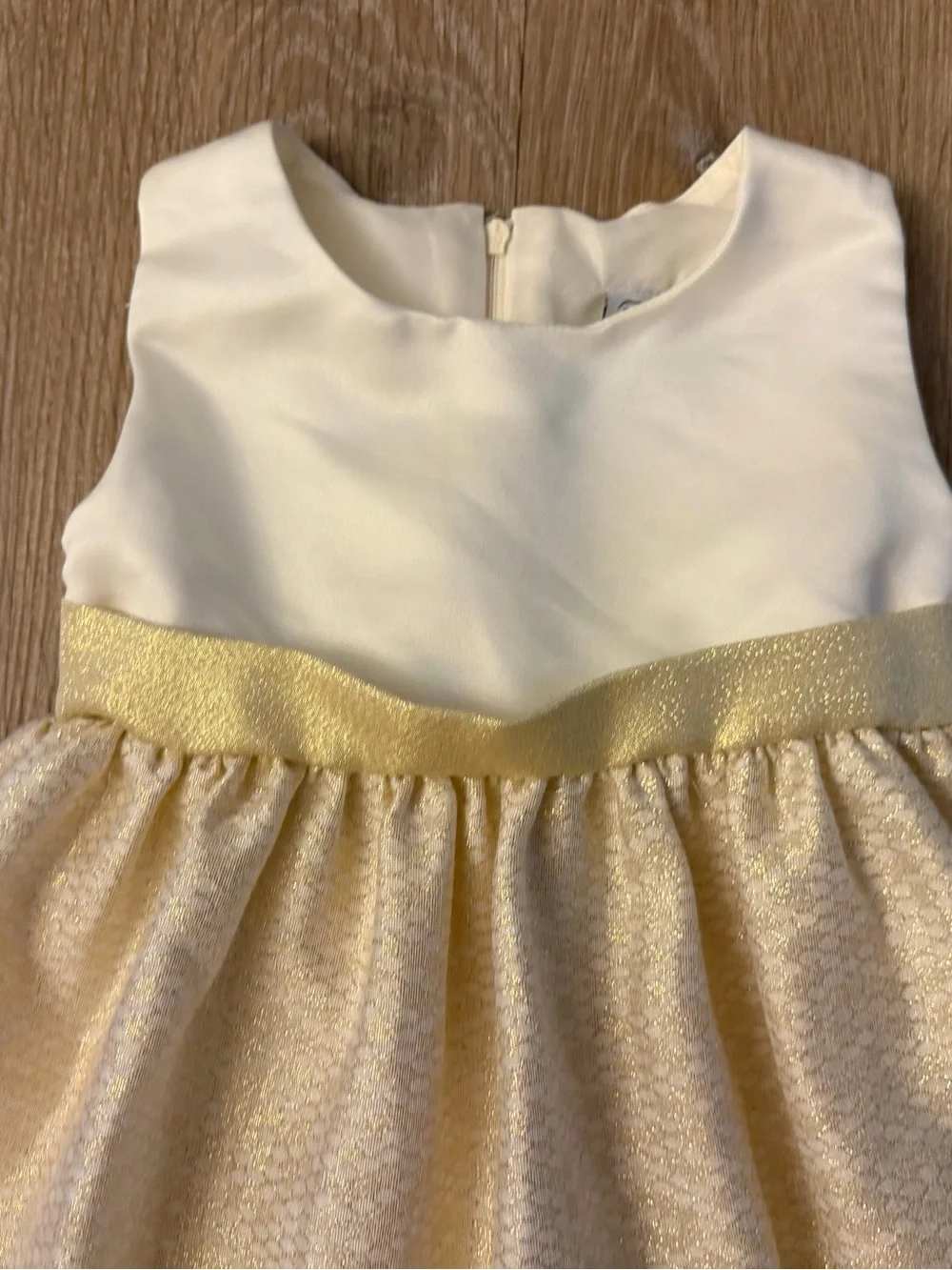Mia Julianna Girl's Size 18 Months Gold & Cream Textured Party Dress